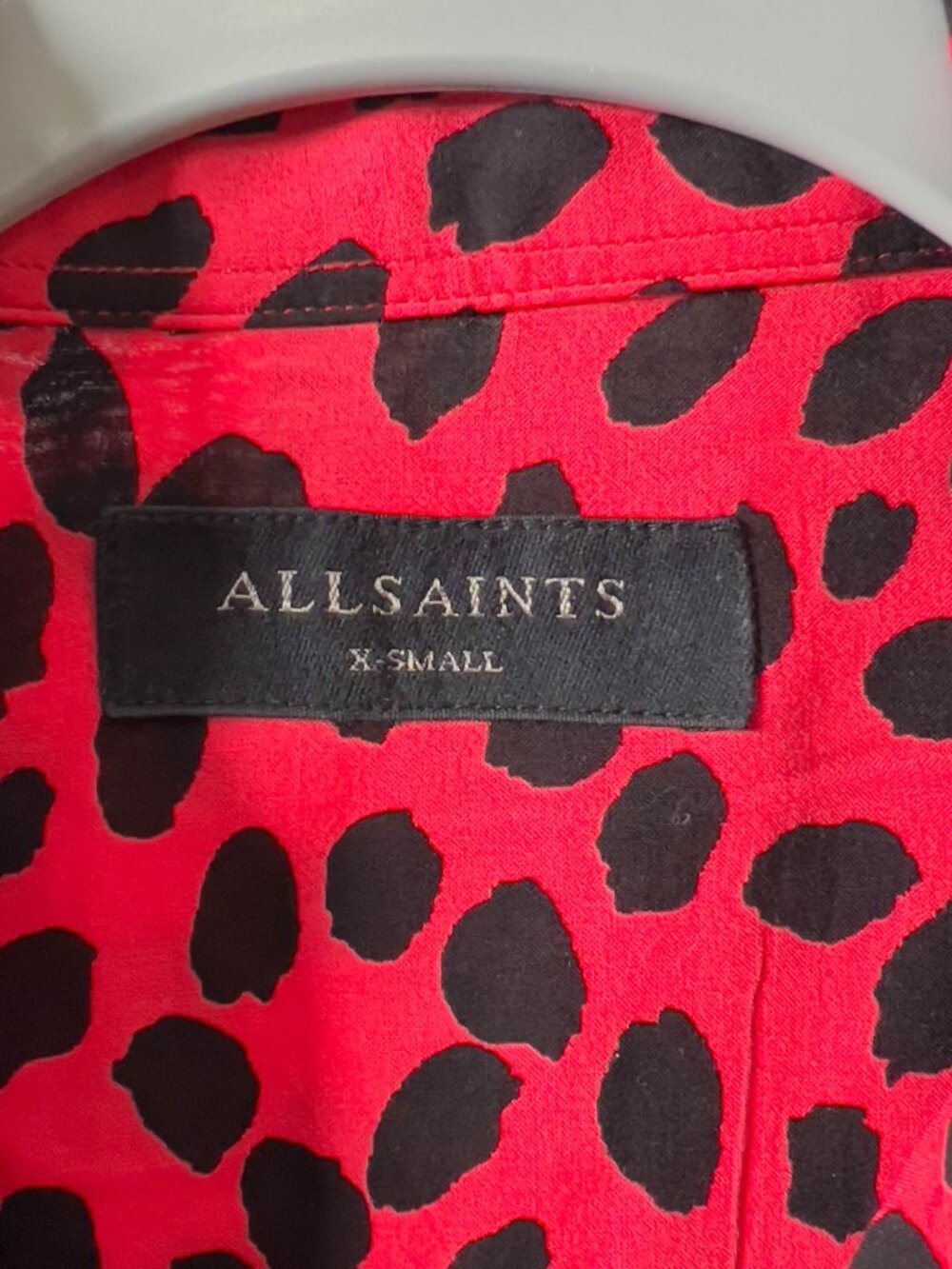 All Saints Mens Leopard Shirt XS - Picture 3 of 12